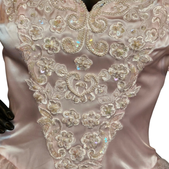 Vintage San Martin Pink Cinderella Wedding Gown - Picture 6 of 11